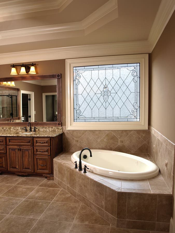 Luxury Bathroom with Stained Glass royalty free stock image