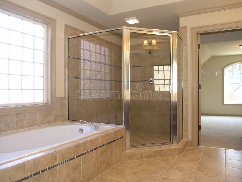 Luxury Bathroom Tub Shower royalty free stock images