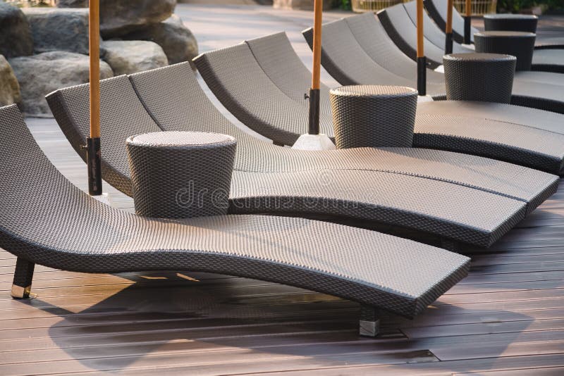 Luxury Beach Bed Decor at Resort Stock Photo Image of empty, beach