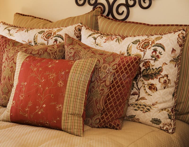 Luxury Bedding and Cushions Stock Image Image of home, ornate 1863777