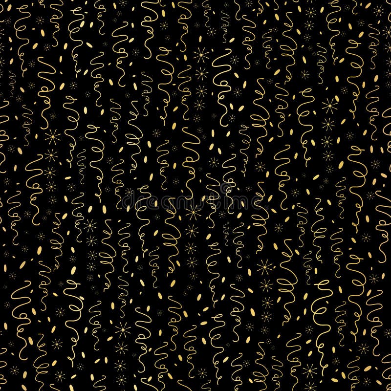 Luxury Black Gold Party Streamers Pattern Seamless Vector Stock Vector -  Illustration of ribbon, foiled: 127918215