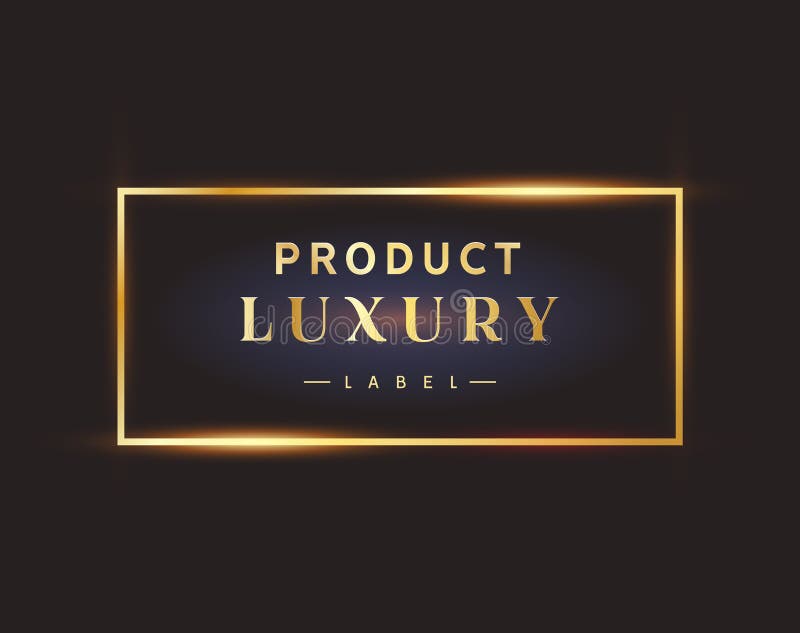 Luxury black label golden frame logo. Premium design element royalty free illustration Luxury black label golden frame logo. Premium design element royalty free illustration