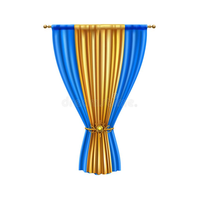 Luxury Blue Curtain Composition Stock Vector - Illustration of full