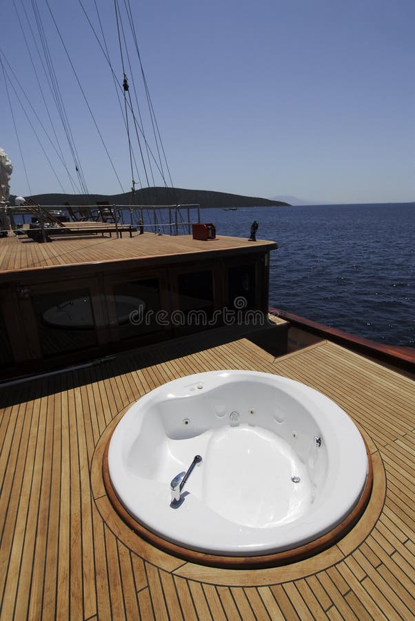 Luxury boat deck stock image Luxury boat deck stock image