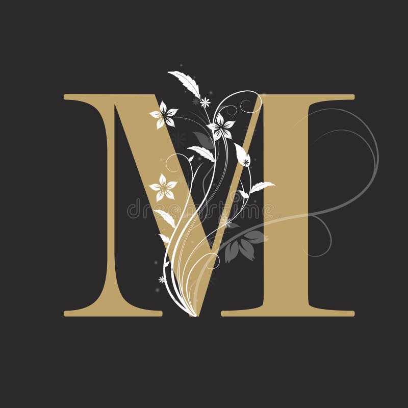Luxury Boutique Letter M Monogram Logo, Vintage Golden Letter with ...