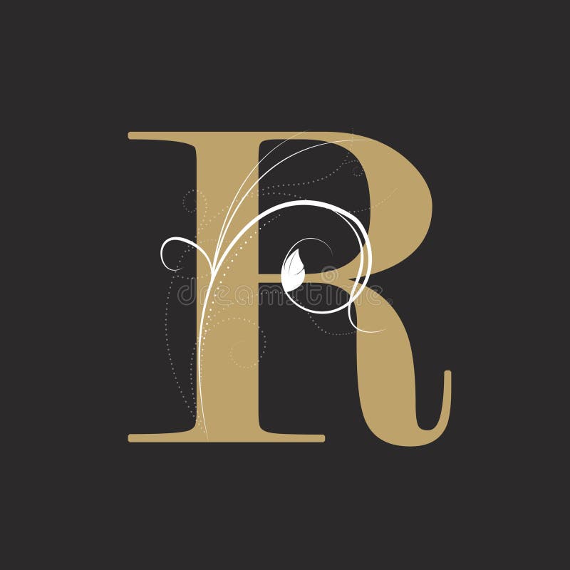 Luxury Boutique Letter R Monogram Logo, Vintage Golden Letter with ...