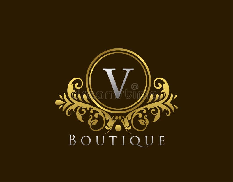 Luxury Boutique Letter V Logo Vintage Golden Badge Design Vector Stock Vector Illustration Of Crest Alphabet