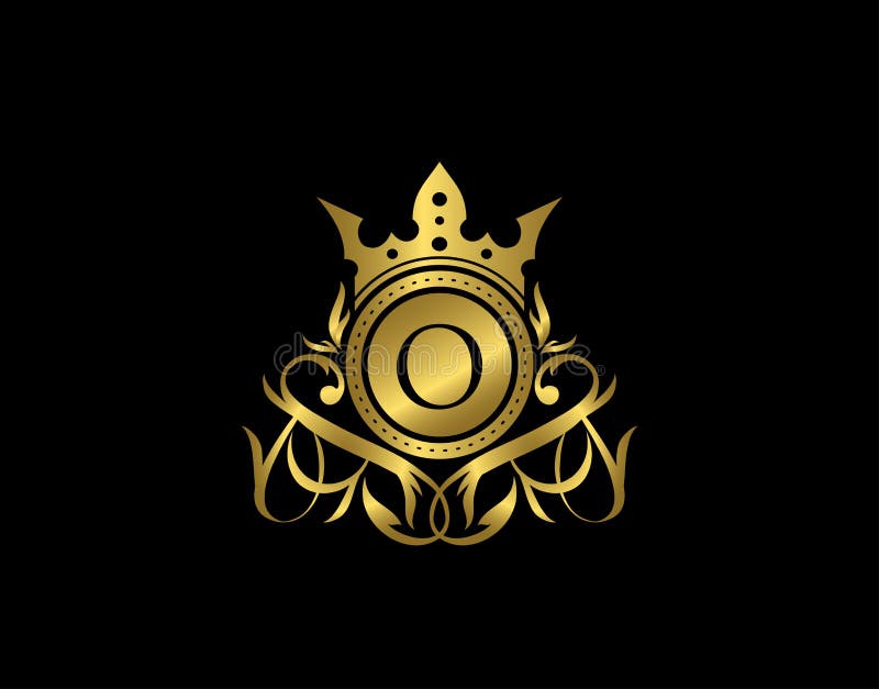 Luxury Boutique O Letter Logo. Elegant Gold Floral Badge Design for ...