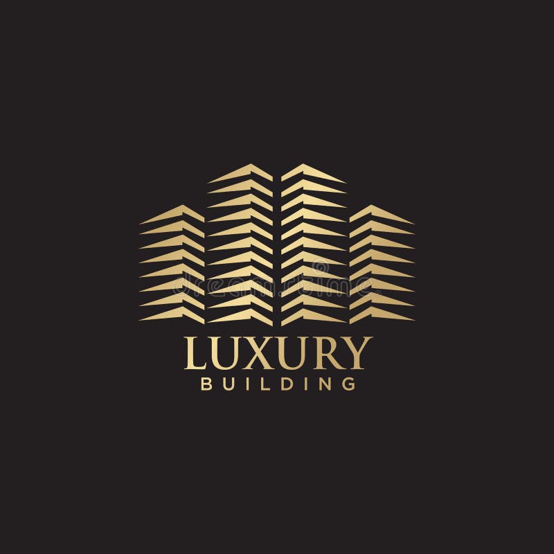 Luxury Building Logo Design with Golden Color Stock Vector Illustration of golden, city 199935168