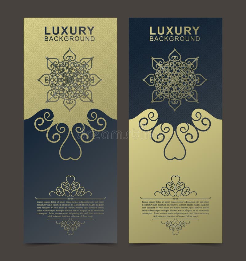 Luxury business card and vintage ornament logo vector template. Retro elegant flourishes ornamental frame design and pattern