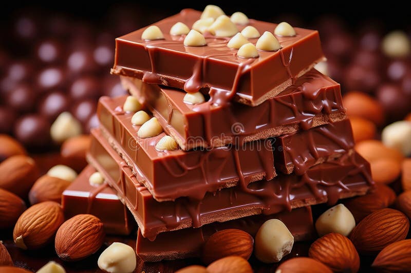 Luxury Chocolate Bars with Hazelnuts Stock Photo Image of