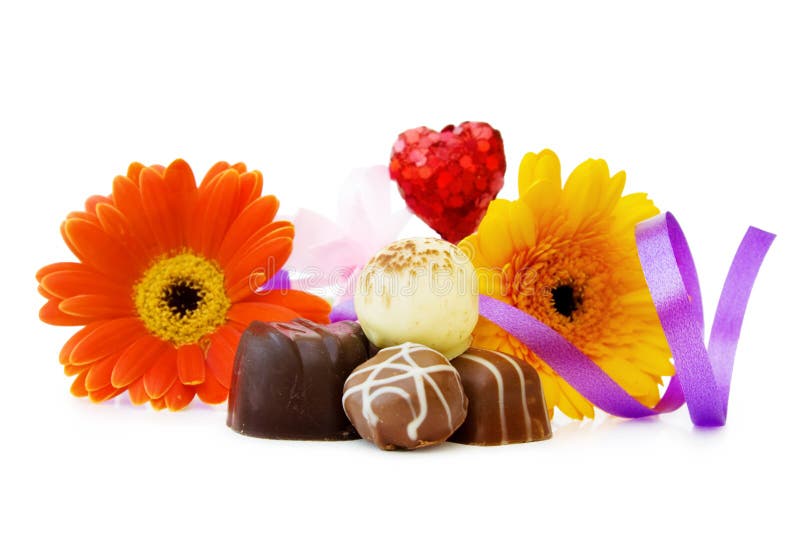 Luxury chocolates and flowers for a special day