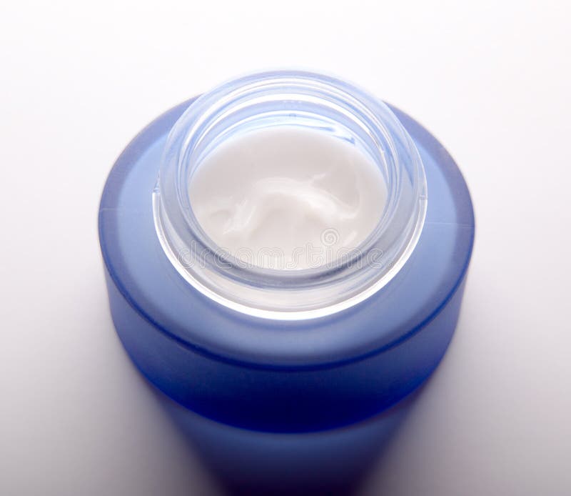 Luxury Cosmetic Face Blue Cream Container Stock Photo Image of