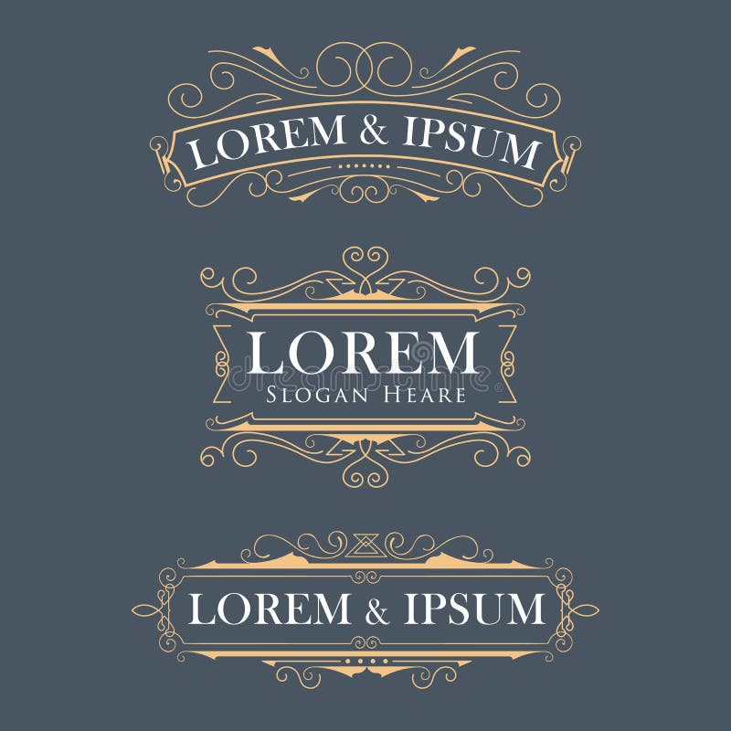 Luxury crown frame modern vector logos flourishes calligraphy el vector illustration Luxury crown frame modern vector logos flourishes calligraphy el vector illustration