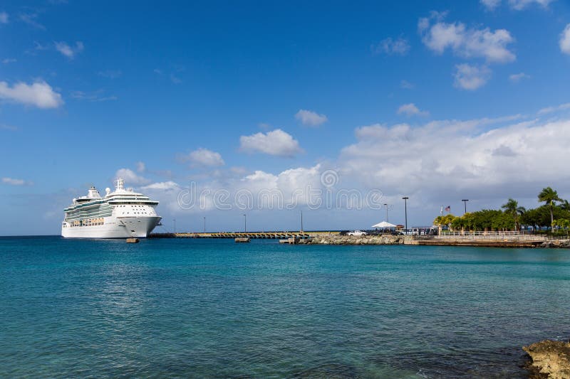 Luxury Cruise Ship Docked Bay St Croix Stock Photos Free & Royalty