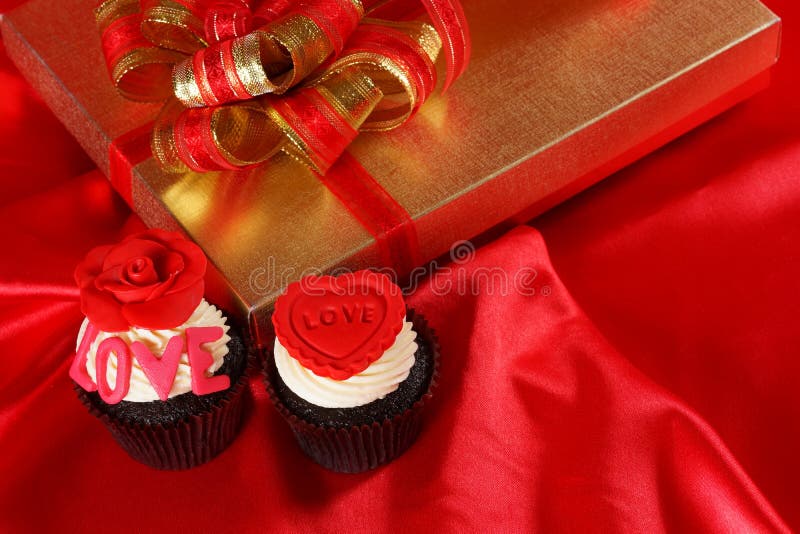 Luxury cupcake with gifts boxes