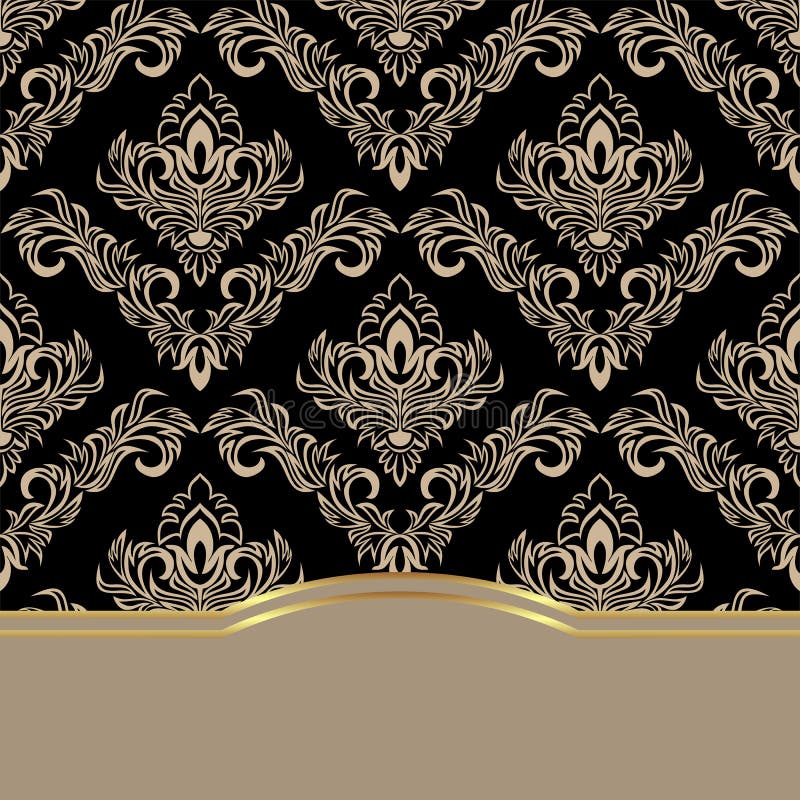 Luxury Damask Background Decorated the Elegant Border Stock Vector