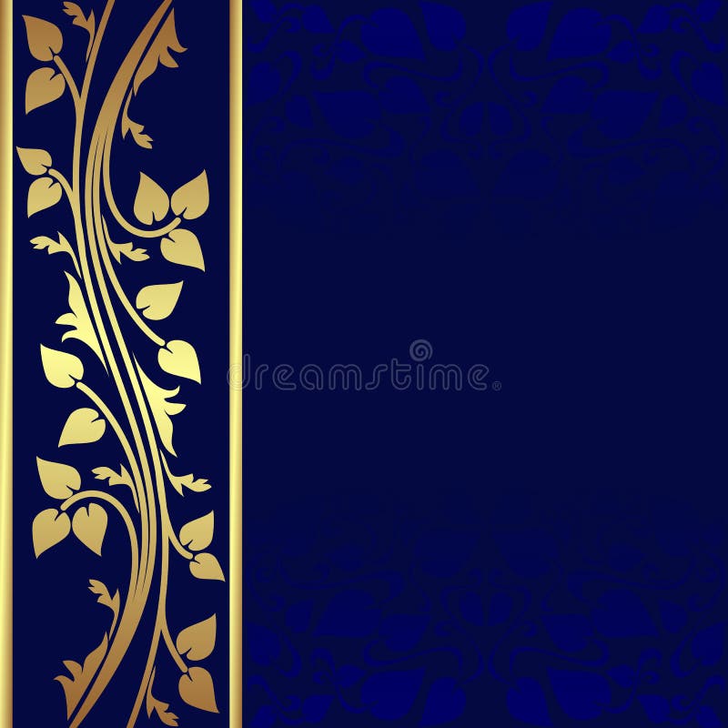 Luxury Dark Blue Background with Golden Border. Stock Vector - Illustration  of elegant, beautiful: 35489877