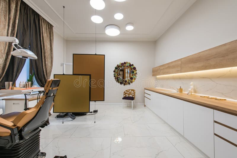 Luxury Dental Office in Dental Clinic Stock Image - Image of gold, device:  142457311