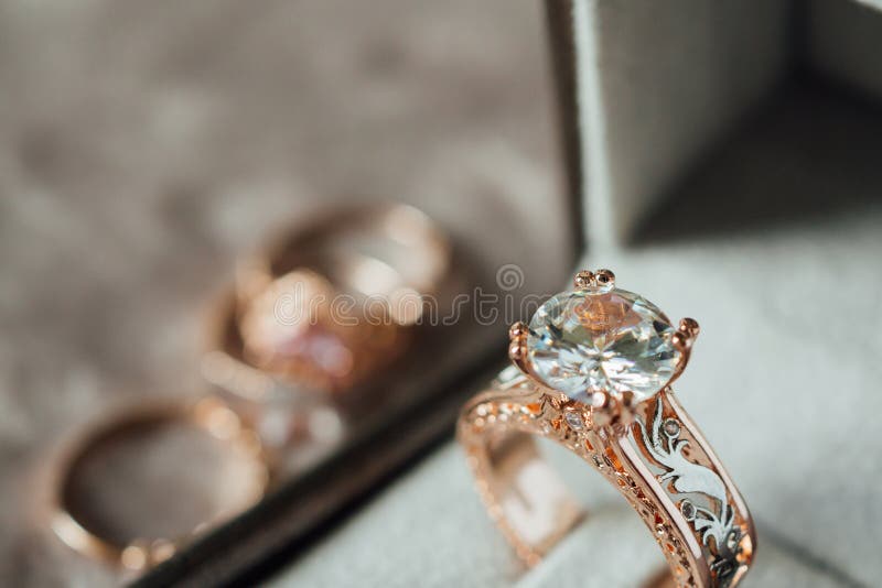 Luxury Diamond Ring in Vintage Jewelry Box Stock Photo Image of gift