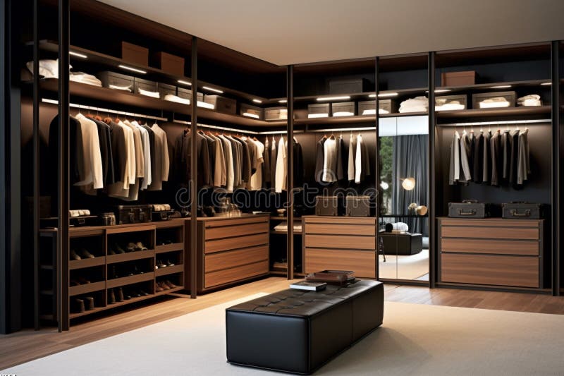 Luxury Dressing Room for Man, 3d Render. Luxury Men S Dressing Room ...