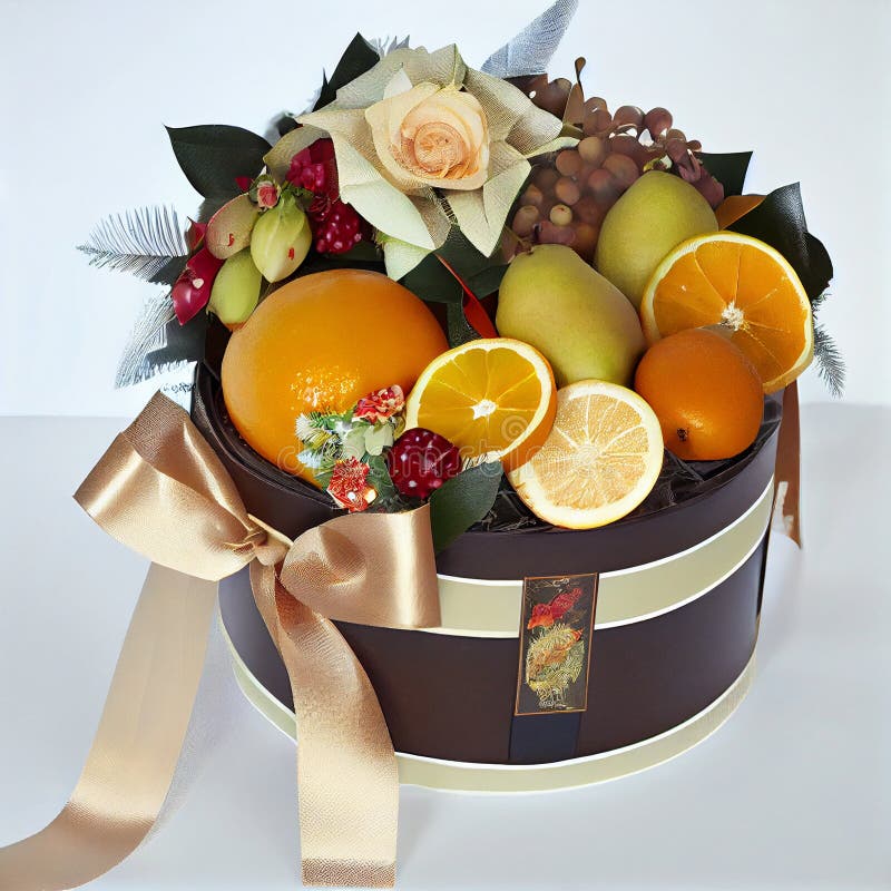 Luxury Fruit Hampers stock illustration. Illustration of store 267042824