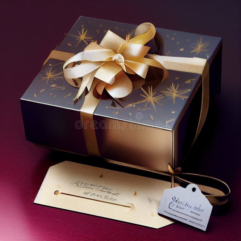 Luxury Gift Box with Beauty Flower Ornaments Stock Illustration