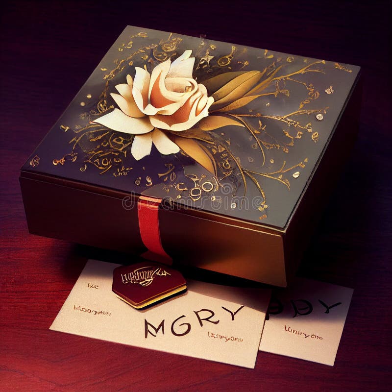 Luxury Gift Box with ornaments royalty free illustration