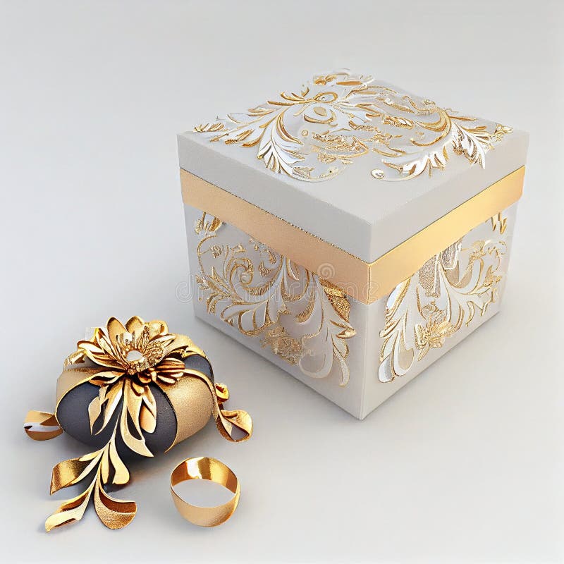 Luxury Gift Box with ornaments vector illustration