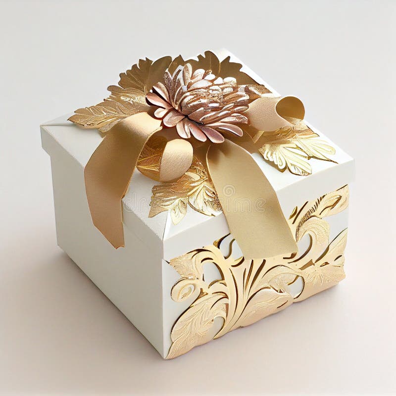 Luxury Gift Box with ornaments stock illustration