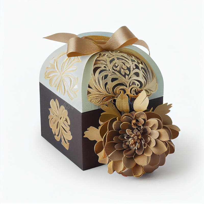 Luxury Gift Box with Ornaments Stock Illustration Illustration of