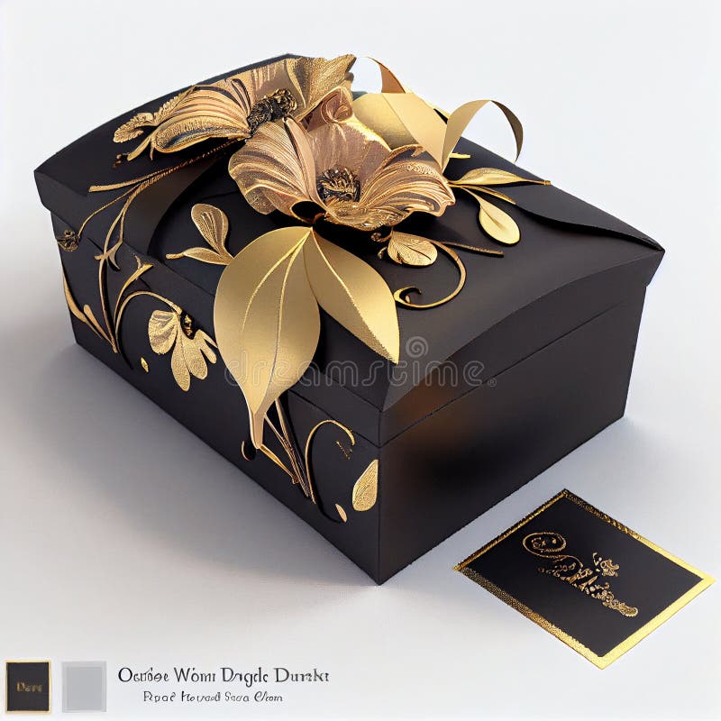 Luxury Gift Box with ornaments stock illustration