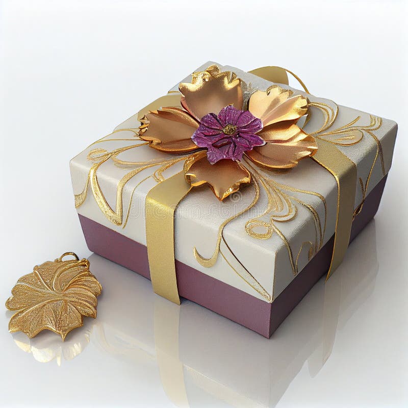 Luxury Gift Box with ornaments royalty free illustration