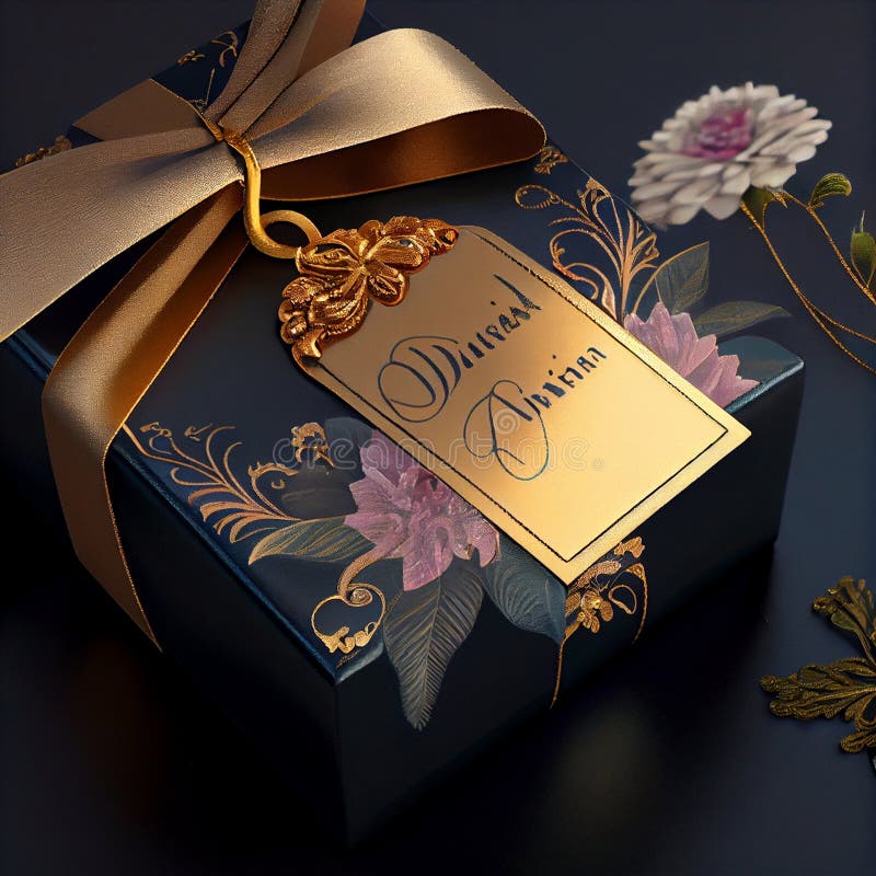 Luxury Gift Box with ornaments vector illustration