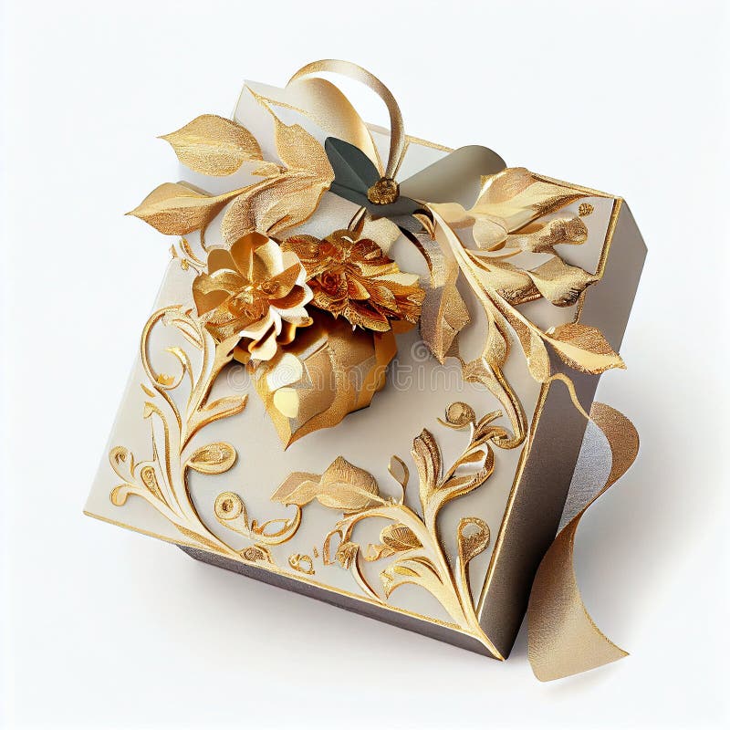 Luxury Gift Box with ornaments royalty free illustration