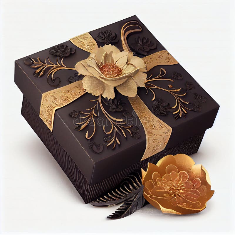 Luxury Gift Box with ornaments royalty free illustration