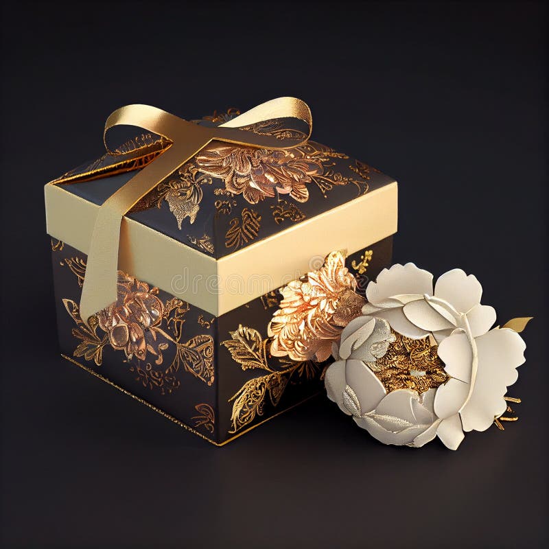 Luxury Gift Box with ornaments royalty free illustration