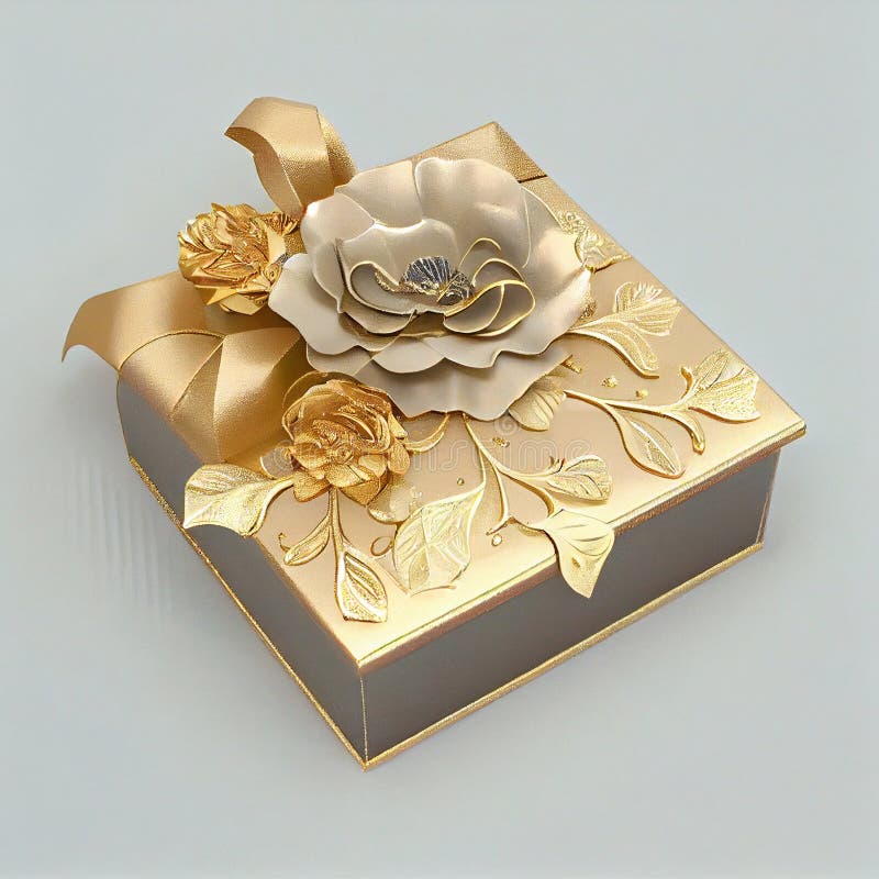 Luxury Gift Box with ornaments royalty free illustration