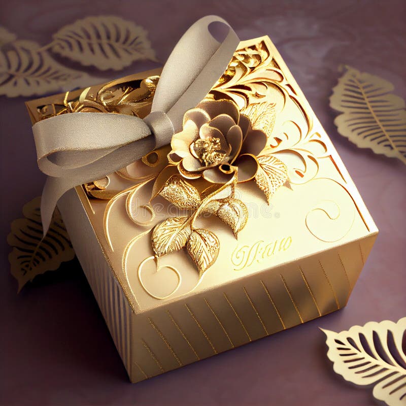 Luxury Gift Box with ornaments vector illustration