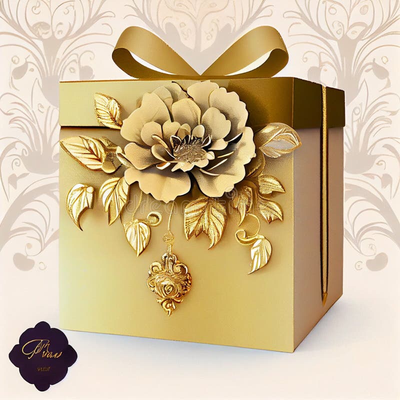 Luxury Gift Box with ornaments royalty free illustration