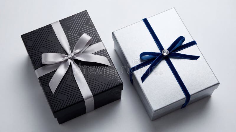 Luxury Gift Boxes with Geometric and Textured Finishes royalty free illustration