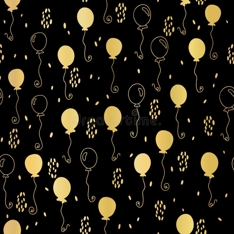 Luxury Black Gold Party Streamers Pattern Seamless Vector Stock Vector -  Illustration of ribbon, foiled: 127918215
