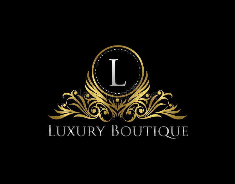 Luxury Gold Boutique Logo Vector Design. Premium Golden Bagde L Letter ...