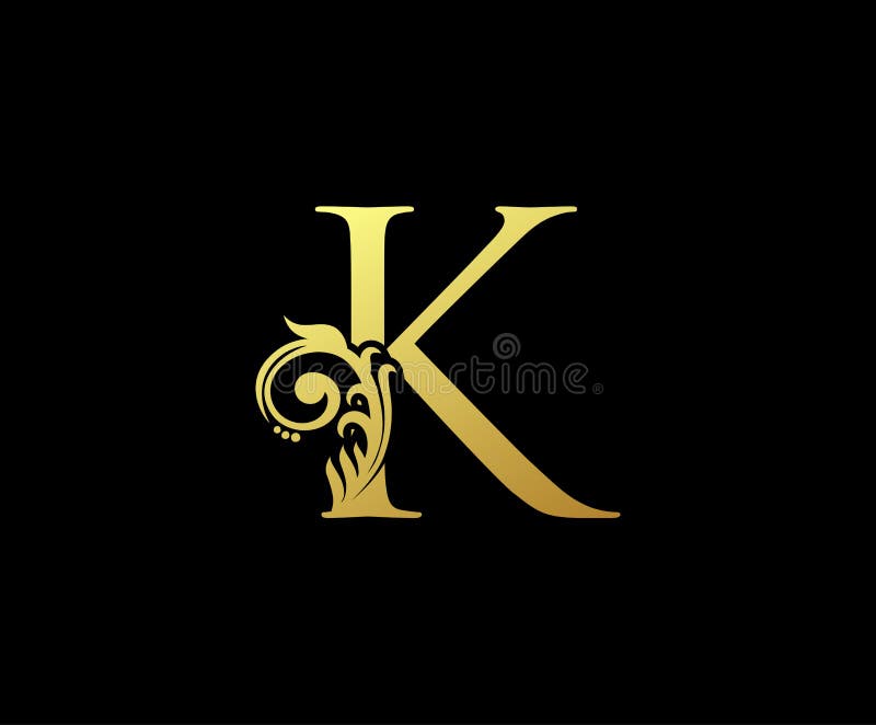 Luxury Gold K Letter Logo . Initial Letter K Design Luxury Icon. Stock ...