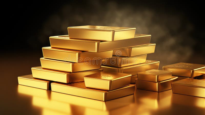Luxury gold pile stock illustration. Illustration of glitter - 328654473