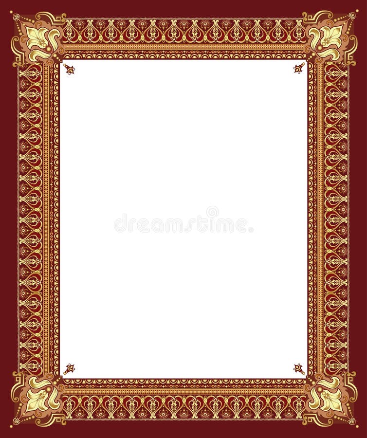 Luxury golden decorative frame with pronounced corners