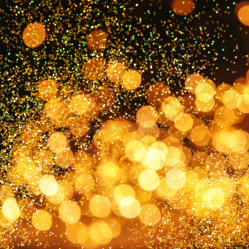 Luxury Golden Glitters on Background. Bokeh Effect Stock Image Image