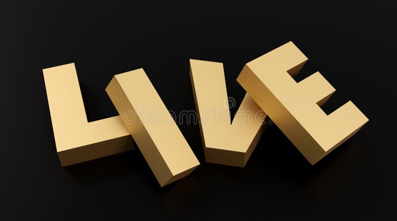 Luxury golden inscription live on black podium, soft light, smooth background, 3d rendering vector illustration
