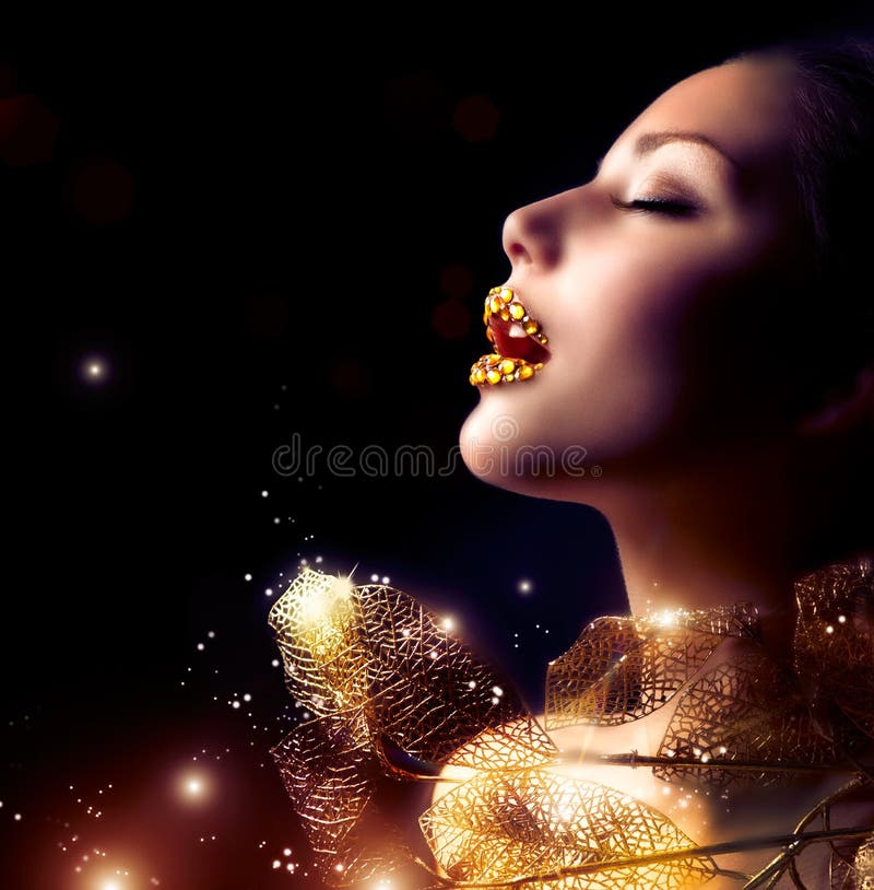 Luxury Golden Makeup royalty free stock photo