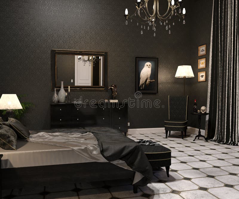 Luxury Goth Living Room Stock Image Image Of Flat Drape 130178039